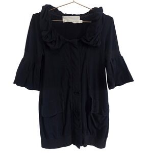 Cooper by Trelise Cooper Navy Ruffle Collar Bell Sleeve Top CO6148-42 XS
